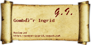 Gombár Ingrid névjegykártya
